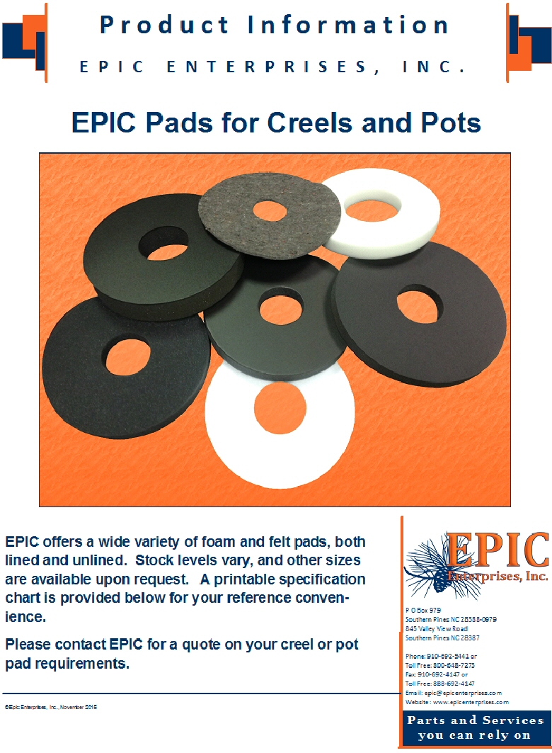 Epic Pads for Creels and Pots